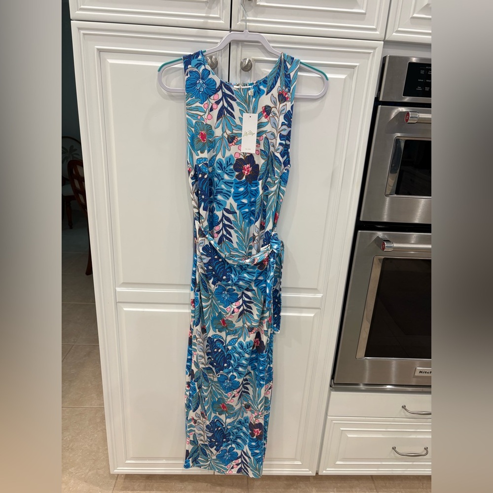 Lilly Pulitzer Estela Midi Tropical Blue Maxi Dress. NWT, medium - Picture 5 of 10